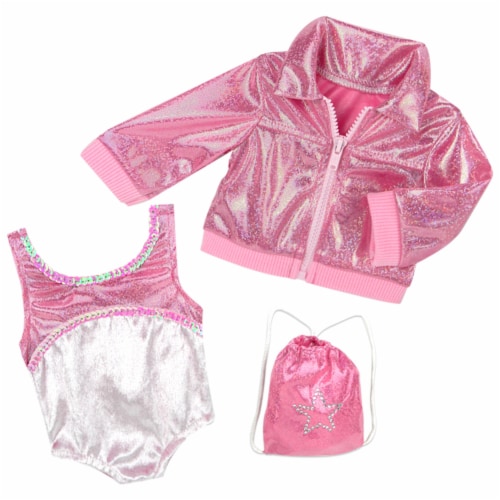 Sophia's - 18  Doll - Gymnastics Leotard & Nylon Jacket - Pink Perspective: front
