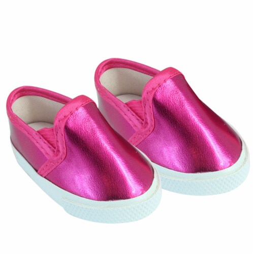 Sophia s 18 Doll Metallic Slip On Sneaker Hot Pink 1