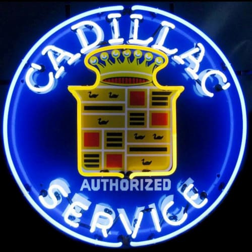 Neonetics Home Indoor Pub Restaurant Hotel Room Decorative Cadillac Service Neon Sign Perspective: front