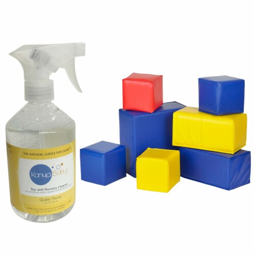 Karma Baby Bundled Kit - 7-Piece Toddler Block Set + Natural Cleaner for Toys Perspective: front