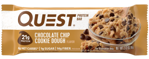 Quest Chocolate Chip Cookie Dough Protein Bars Perspective: front