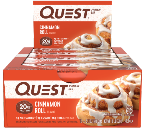 Quest® Cinnamon Roll Protein Bars Perspective: front