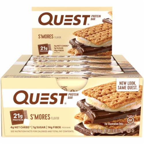 Quest S'mores Protein Bars 12 Count Perspective: front