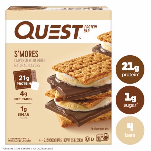 Quest S'mores Flavor Protein Bars Perspective: front
