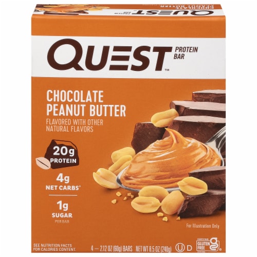 Quest Chocolate Peanut Butter Protein Bars Perspective: front