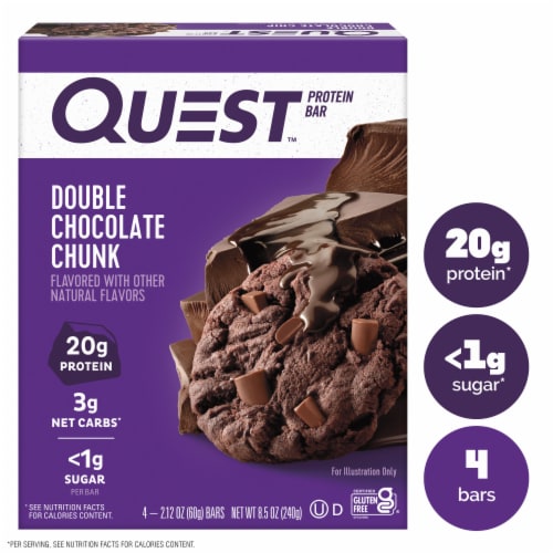 Quest Double Chocolate Chunk Protein Bar Perspective: front