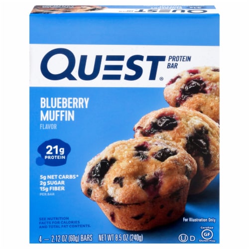 Quest® Blueberry Muffin Flavor Protein Bars Perspective: front
