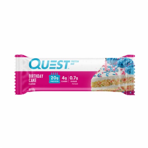 Quest Birthday Cake Protein Bars Perspective: front