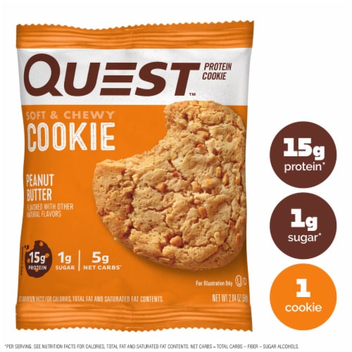Quest Peanut Butter Protein Cookie Perspective: front