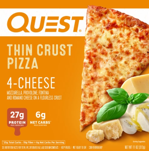 Quest Thin Crust 4-Cheese Frozen Pizza Perspective: front