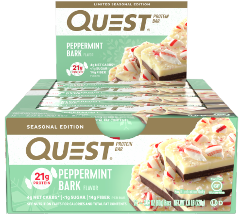 Quest® Peppermint Bark Flavor Protein Bars Perspective: front