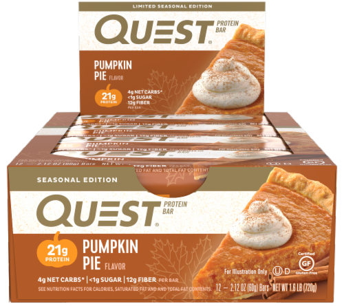 Quest® Pumpkin Pie Flavor Protein Bars Perspective: front