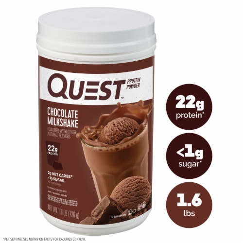 Quest Chocolate Milkshake Flavored Protein Powder Perspective: front