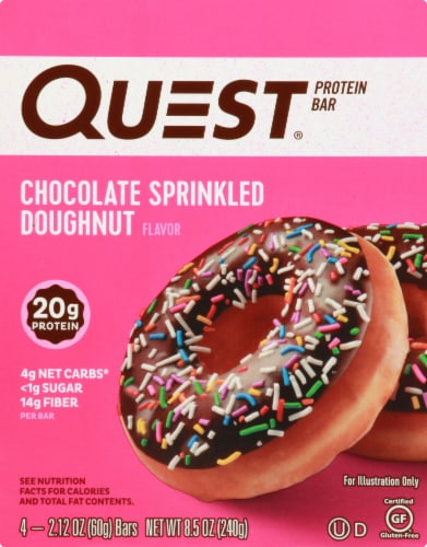 Quest® Chocolate Sprinkled Doughnut Flavor Protein Bars Perspective: front