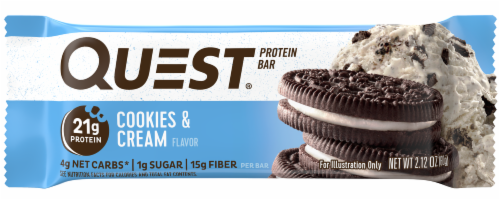 Quest Cookies & Cream Protein Bars Perspective: front