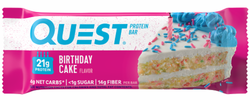 Quest Birthday Cake Protein Bars Perspective: front