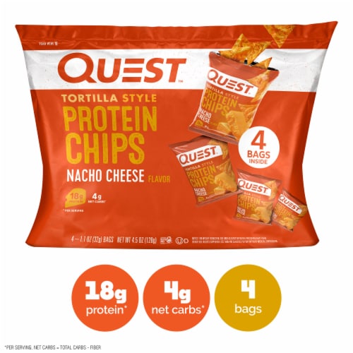 Quest Tortilla Style Nacho Cheese Protein Chips Perspective: front