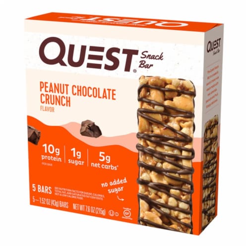 Quest Peanut Chocolate Crunch Snack Bar Perspective: front