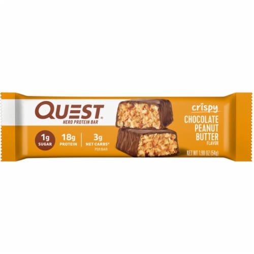 Quest Crispy Chocolate Peanut Butter Protein Bars Perspective: front