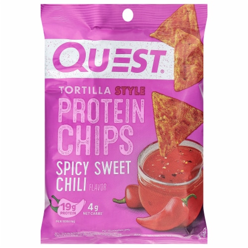 Quest® Tortilla Style Protein Chips Spicy Sweet Chili Perspective: front