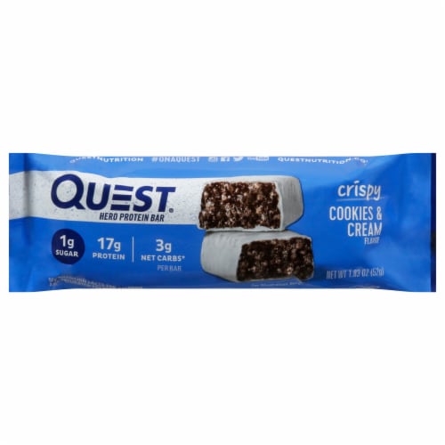 Quest Cookies & Cream Protein Bars Perspective: front