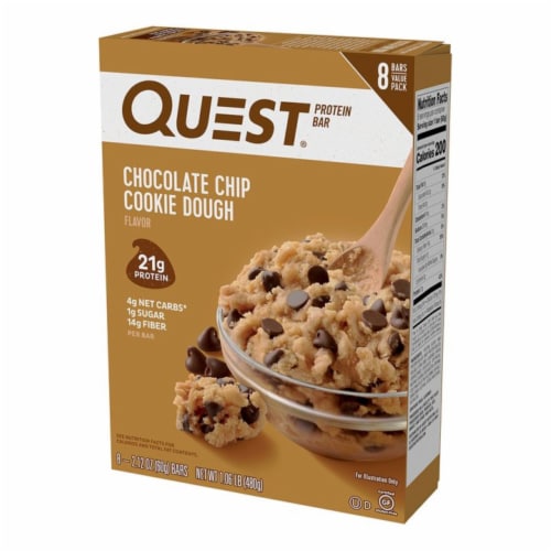 Quest Chocolate Chip Cookie Dough Protein Bars Perspective: front