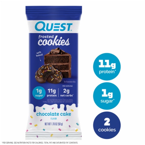 Quest Frosted Chocolate Cake Flavor Protein Cookie Perspective: front