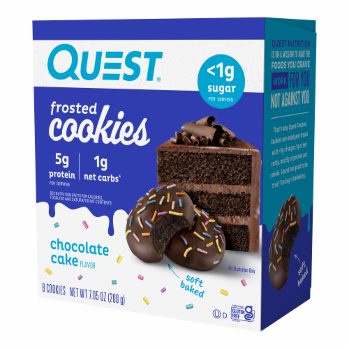 Quest Frosted Chocolate Cake Flavored Protein Cookies Perspective: front