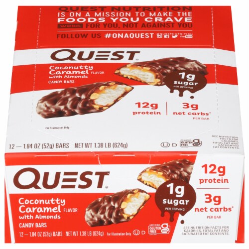 Quest™ Coconutty Caramel Candy Bars Perspective: front