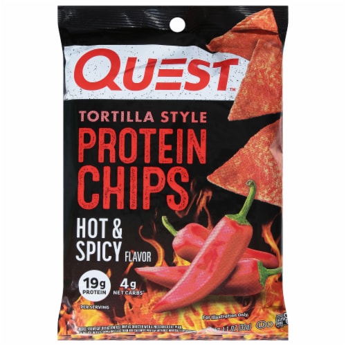 Quest™ Tortilla Style Hot & Spicy Protein Chips Perspective: front