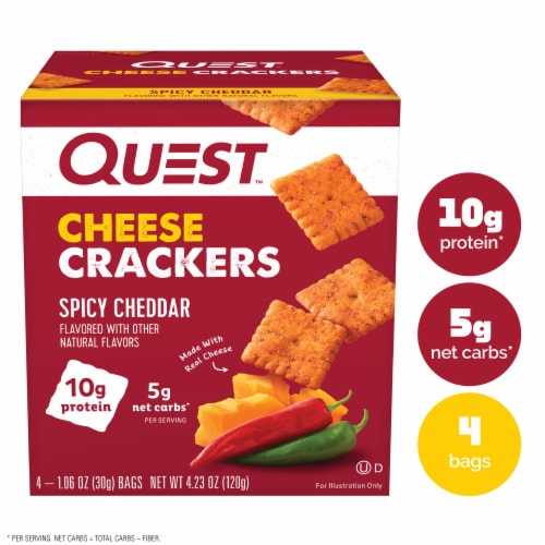 Quest® Spicy Cheddar Cheese Crackers Perspective: front