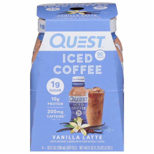 Quest Vanilla Latte Protein Iced Coffee Perspective: front