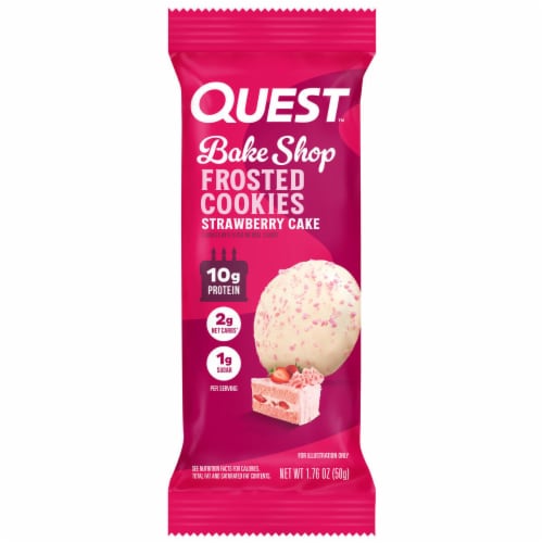 Quest Strawberry Cake Flavored Frosted Cookies 1.76 oz Perspective: front