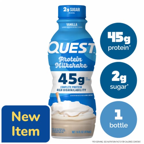 Quest Vanilla Protein Milkshake 14 fl oz Perspective: front