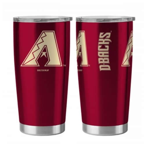 Arizona Diamondbacks Travel Tumbler 20oz Ultra Silver Perspective: front
