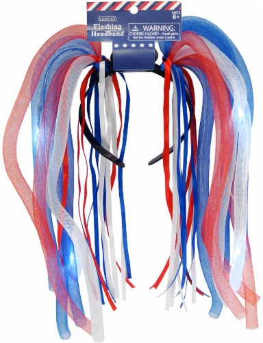 Patriotic Flashing Headband - Red/White/Blue Perspective: front
