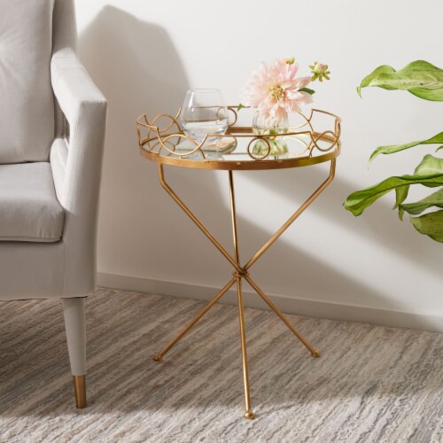 Gold mirror store end table