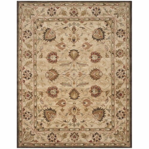 Safavieh AT812A-9 8 ft.-3 in. x 11 ft. Large Rectangle Antiquity Hand Tufted Rug, Beige & Bei Perspective: front