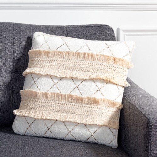 Braxton Pillow 16" x 16" in Cream Perspective: front