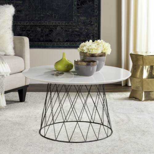 SAFAVIEH Roe Retro Mid Century Lacquer Coffee Table White 31.5