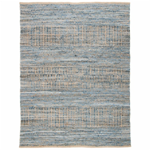 Safavieh CAP353A-1218 12 x 18 ft. Oversized Cape Cod Hand Woven Rug, Natural & Blue Perspective: front