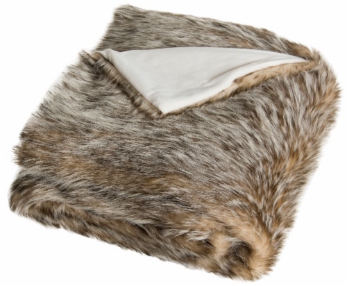 Safavieh Dusty Fur Throw - Grey Perspective: front