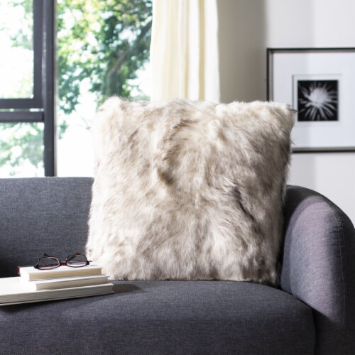 Safavieh Coco Tips Pillow - Taupe Perspective: front