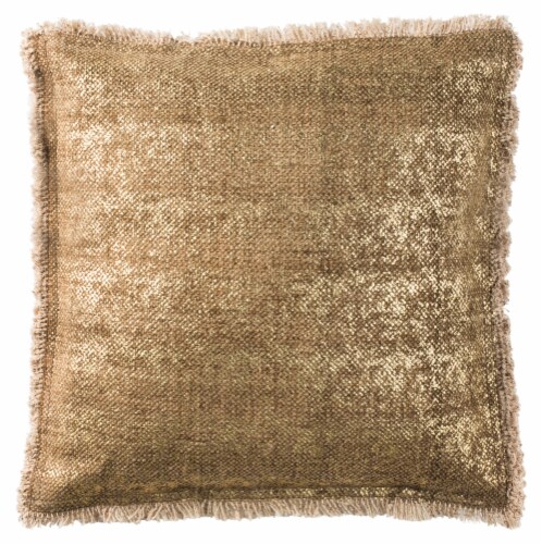 Safavieh Metallic Sponge Pillow - Golden Caramel Perspective: front