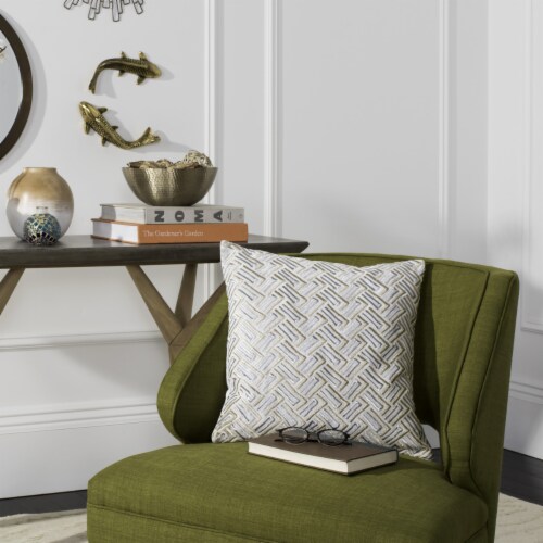 Safavieh Metallic Pillow - Grey Perspective: front