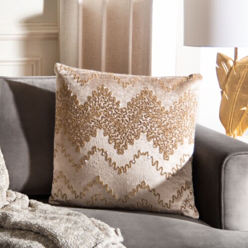 Safavieh Gold Sparkle Pillow - Gold Perspective: front
