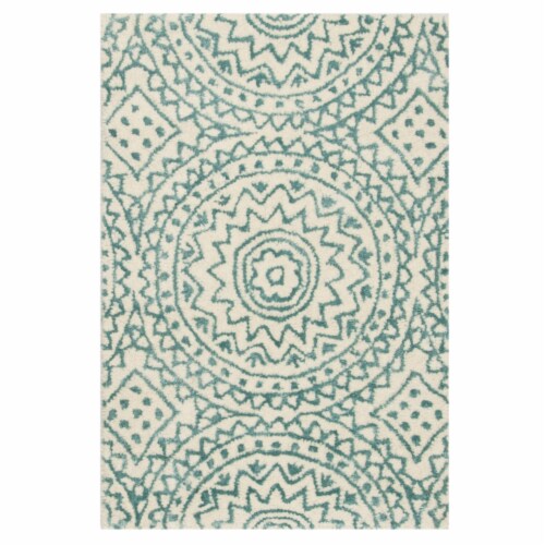 Safavieh BEL915A-2 2 x 3 ft. Bella Hand Tufted Accent Area Rug, Ivory & Blue Perspective: front