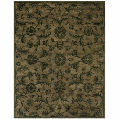 Safavieh AT824A-912 Antiquity Hand Tufted Large Rectangle Area Rug, Olive & Green - 9 x 12 ft Perspective: front