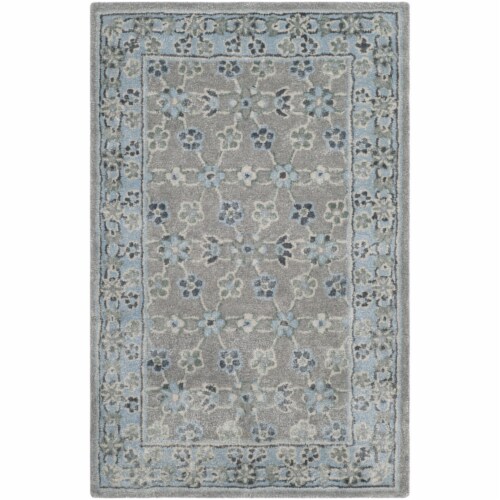 Safavieh BEL932A-24 Bella Hand Tufted Accent Area Rug, Silver & Light Blue - 2 ft. 6 in. x 4 Perspective: front