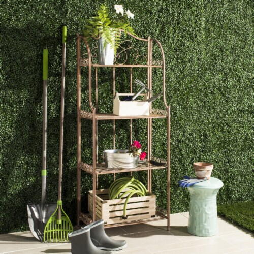 SAFAVIEH Outdoor Collection Amaris 4 Tier Bakers Rack Rusty Orange 24.8 x 14.5 x 63 W x King Soopers